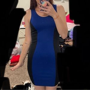 Blue and black dress